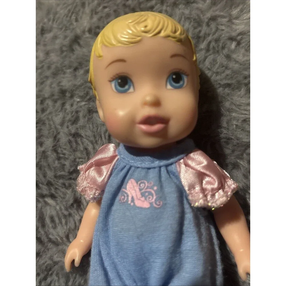 Tollytots Disney Princess Cinderella Baby Doll  Blue Romper Slipper Pink Shirt